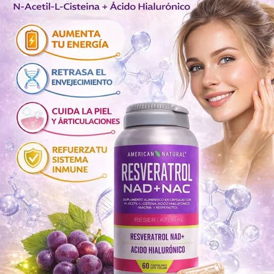 RESVERATROL - ENERGIA, JUVENTUD CELULAR NAD + NAC