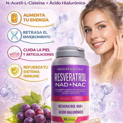 RESVERATROL - ENERGIA, JUVENTUD CELULAR NAD + NAC