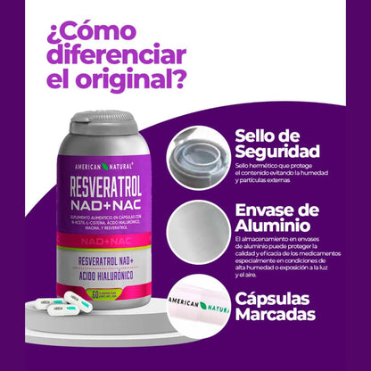 RESVERATROL - ENERGIA, JUVENTUD CELULAR NAD + NAC